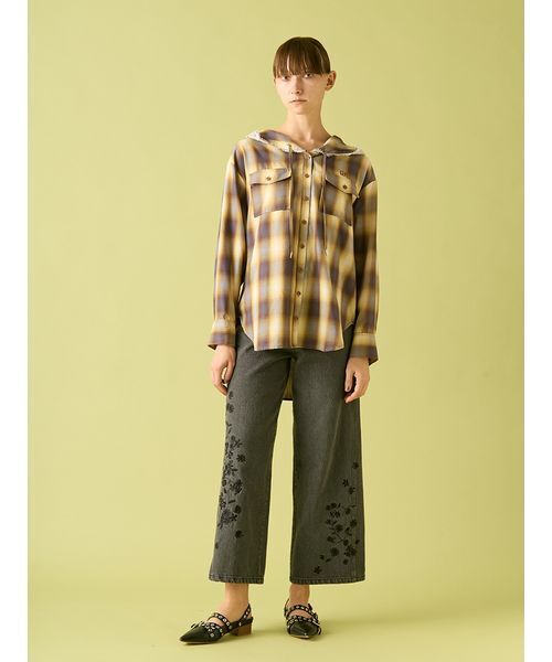 セール】フーディーオンブレーチェックシャツ（シャツ/ブラウス