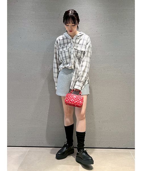 セール】フーディーオンブレーチェックシャツ（シャツ/ブラウス