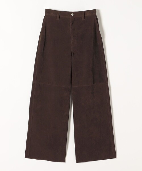 quaranciel:〈洗濯機可能〉ポリエステル スエード ワイド パンツ
