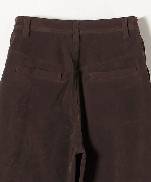 quaranciel:〈洗濯機可能〉ポリエステル スエード ワイド パンツ