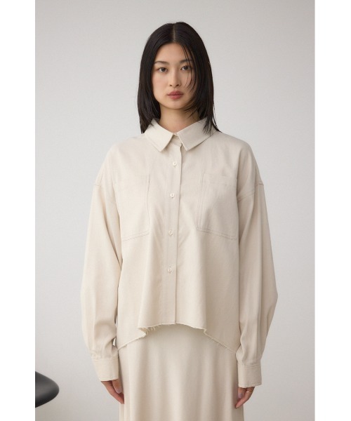 AZUL by moussy（アズールバイマウジー）の「ラウンドヘムルーズシャツ（シャツ/ブラウス・レディース・ブラウン/ブラック/グレイッシュベージュ・FREE）」の8枚目の写真