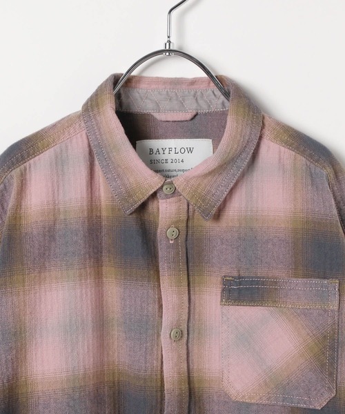 BAYFLOW（ベイフロー）の「[柔らかタッチ♪]ヴィンテージライクチェックシャツ(KIDS)（シャツ/ブラウス・キッズ・ブラウン/ピンク/オフホワイト・150cm/140cm/130cm/120cm/110cm）」の13枚目の写真