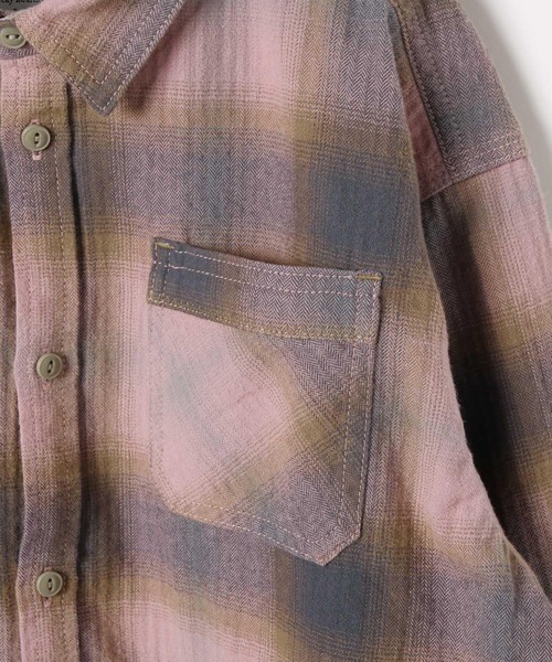 BAYFLOW（ベイフロー）の「[柔らかタッチ♪]ヴィンテージライクチェックシャツ(KIDS)（シャツ/ブラウス・キッズ・ブラウン/ピンク/オフホワイト・150cm/140cm/130cm/120cm/110cm）」の15枚目の写真