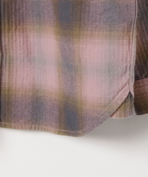 BAYFLOW（ベイフロー）の「[柔らかタッチ♪]ヴィンテージライクチェックシャツ(KIDS)（シャツ/ブラウス・キッズ・ブラウン/ピンク/オフホワイト・150cm/140cm/130cm/120cm/110cm）」の16枚目の写真