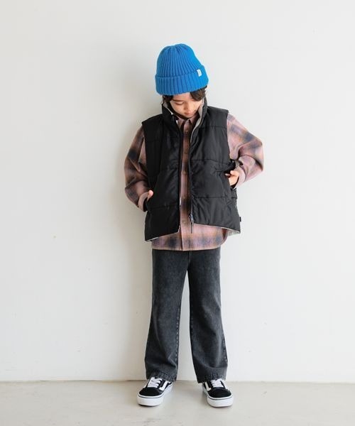 BAYFLOW（ベイフロー）の「[柔らかタッチ♪]ヴィンテージライクチェックシャツ(KIDS)（シャツ/ブラウス・キッズ・ブラウン/ピンク/オフホワイト・150cm/140cm/130cm/120cm/110cm）」の5枚目の写真