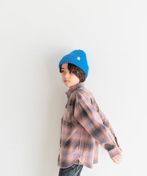 BAYFLOW（ベイフロー）の「[柔らかタッチ♪]ヴィンテージライクチェックシャツ(KIDS)（シャツ/ブラウス・キッズ・ブラウン/ピンク/オフホワイト・150cm/140cm/130cm/120cm/110cm）」の6枚目の写真