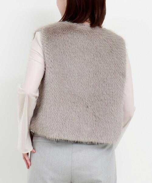 セール】フェイクフォックスファーベスト（ブルゾン）｜MICO COULIER