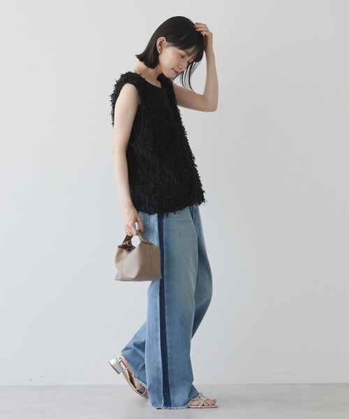 AMERICAN HOLIC（アメリカンホリック）の「サイドラインデニム（デニムパンツ・レディース・グレー/ライトインディゴブルー・L/S/M）」の11枚目の写真