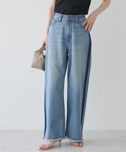 AMERICAN HOLIC（アメリカンホリック）の「サイドラインデニム（デニムパンツ・レディース・グレー/ライトインディゴブルー・L/S/M）」の13枚目の写真