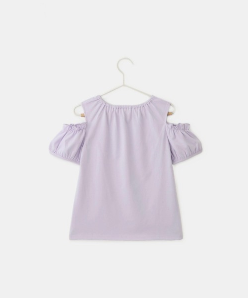 ROPE' PICNIC(ロペピクニック)の「【接触冷感・吸水速乾】肩あきパフスリーブトップス(Tシャツ/カットソー・キッズ・ダークラベンダー/ブラック・L/M/S)」の4枚目の写真
