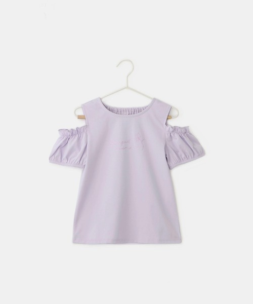 ROPE' PICNIC(ロペピクニック)の「【接触冷感・吸水速乾】肩あきパフスリーブトップス(Tシャツ/カットソー・キッズ・ダークラベンダー/ブラック・L/M/S)」の22枚目の写真