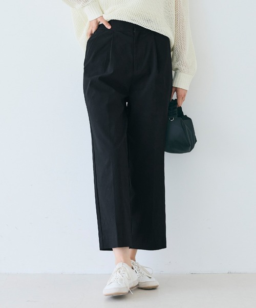 coca(coca)(コカ)の「クロップド丈スラックス(スラックス・レディース・ブラック/チャコール・M/S/L)」の2枚目の写真