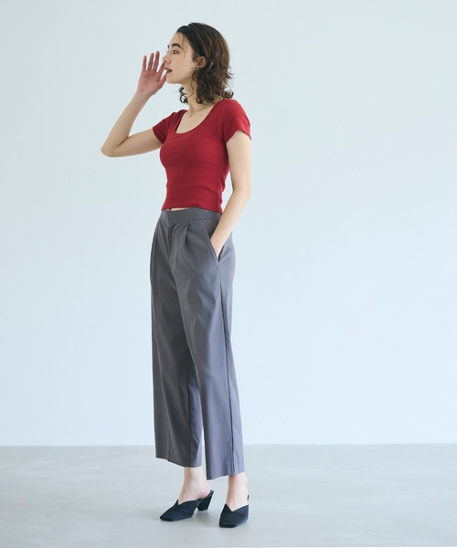 coca(coca)(コカ)の「クロップド丈スラックス(スラックス・レディース・ブラック/チャコール・M/S/L)」の20枚目の写真