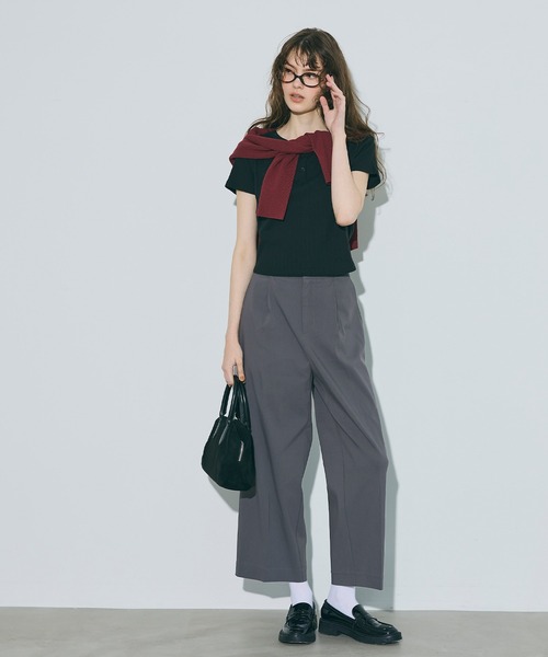 coca(coca)(コカ)の「クロップド丈スラックス(スラックス・レディース・ブラック/チャコール・M/S/L)」の22枚目の写真