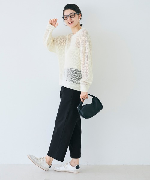 coca(coca)(コカ)の「クロップド丈スラックス(スラックス・レディース・ブラック/チャコール・M/S/L)」の14枚目の写真