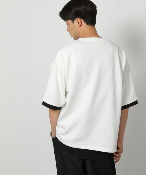 LAKOLE(ラコレ)の「グラフィックレイヤードTEE / 586875(Tシャツ/カットソー・メンズ・ホワイト/ブラック/パープル・MEDIUM/LARGE)」の5枚目の写真