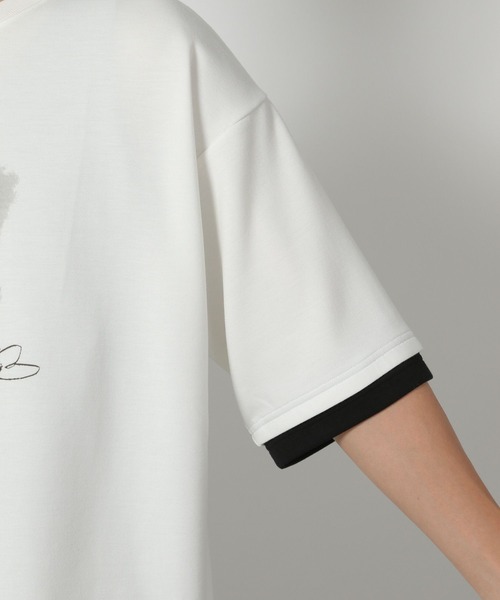 LAKOLE(ラコレ)の「グラフィックレイヤードTEE / 586875(Tシャツ/カットソー・メンズ・ホワイト/ブラック/パープル・MEDIUM/LARGE)」の14枚目の写真