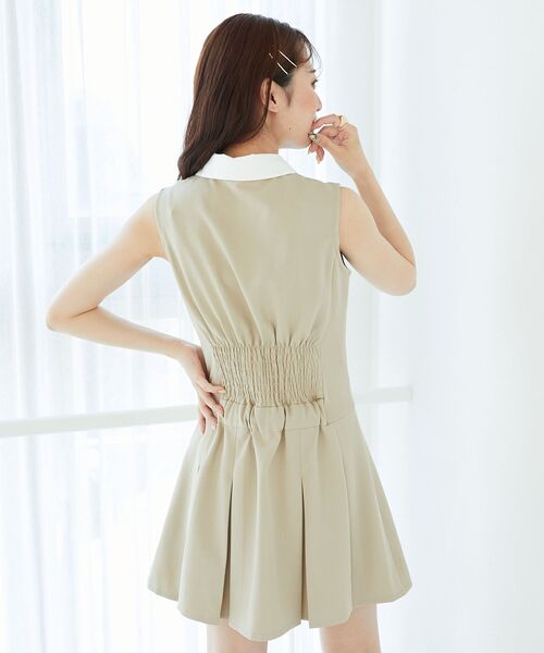 MAJESTIC LEGON（マジェスティックレゴン）の「ドッキングノースリーブミニワンピース（ワンピース・レディース・ベージュ/ブラック・MEDIUM）」の21枚目の写真