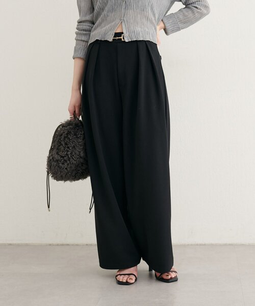 natural couture（ナチュラルクチュール）の「ビットベルトストレッチパンツ（その他パンツ・レディース・ブラック/ネイビー/ブラウン/グレイッシュベージュ・SMALL/MEDIUM）」の6枚目の写真