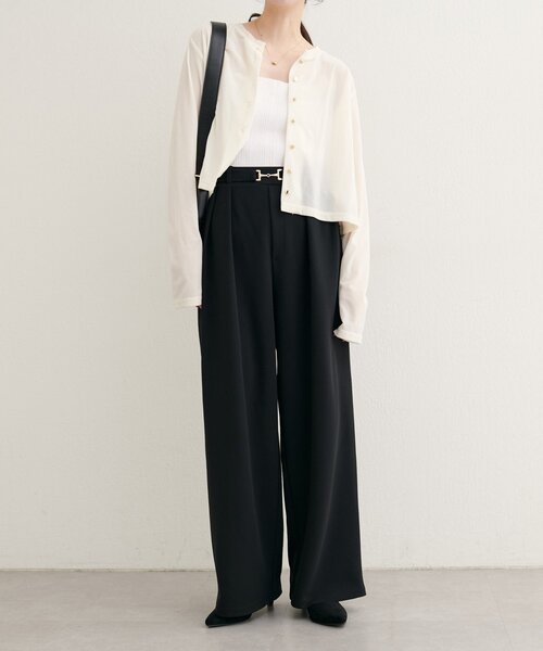 natural couture（ナチュラルクチュール）の「ビットベルトストレッチパンツ（その他パンツ・レディース・ブラック/ネイビー/ブラウン/グレイッシュベージュ・SMALL/MEDIUM）」の10枚目の写真