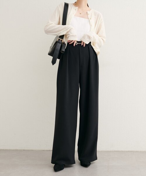 natural couture（ナチュラルクチュール）の「ビットベルトストレッチパンツ（その他パンツ・レディース・ブラック/ネイビー/ブラウン/グレイッシュベージュ・SMALL/MEDIUM）」の11枚目の写真