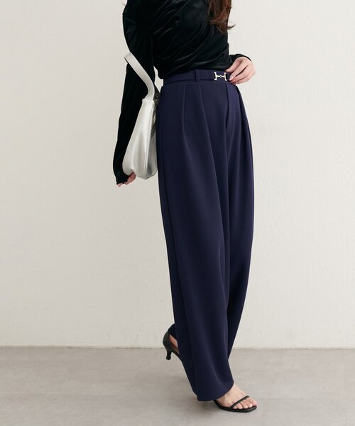 natural couture（ナチュラルクチュール）の「ビットベルトストレッチパンツ（その他パンツ・レディース・ブラック/ネイビー/ブラウン/グレイッシュベージュ・SMALL/MEDIUM）」の19枚目の写真