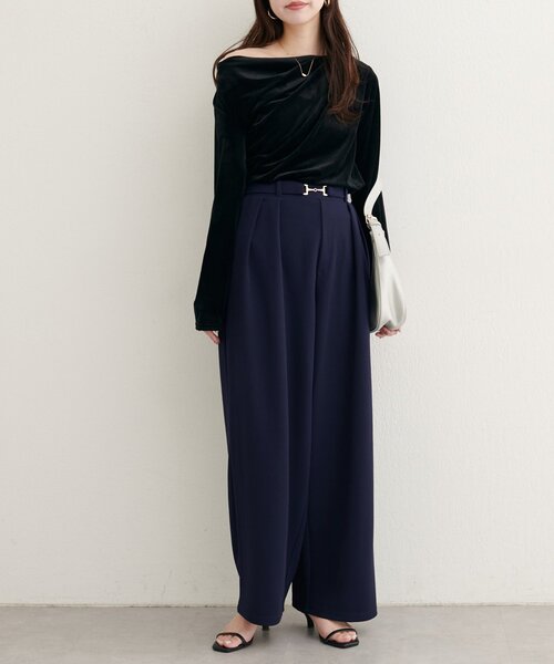 natural couture（ナチュラルクチュール）の「ビットベルトストレッチパンツ（その他パンツ・レディース・ブラック/ネイビー/ブラウン/グレイッシュベージュ・SMALL/MEDIUM）」の21枚目の写真