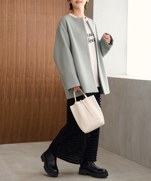 MARLON FIRENZE(マーロンフィレンツェ)の「《追加6》【MARLON FIRENZE/マルロン】 SHOPPER MINI STUDS:バッグ(ショルダーバッグ・レディース・ブラック/アイボリー/ブラウン・FREE)」の11枚目の写真