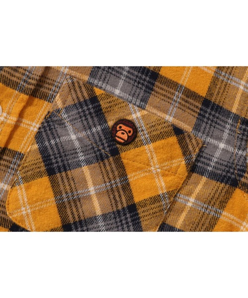 A BATHING APE(アベイシングエイプ)の「CHECK BABY MILO EMBROIDERY PRINT SHIRT(シャツ/ブラウス・キッズ・レッド/イエロー・110/130/140/120)」の5枚目の写真