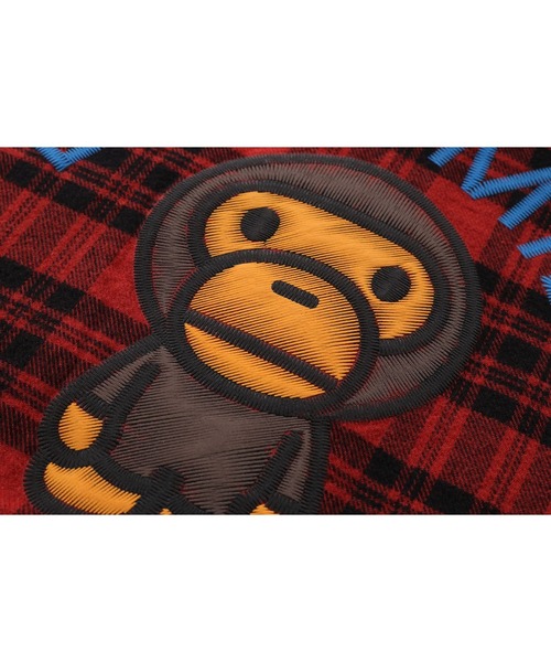 A BATHING APE(アベイシングエイプ)の「CHECK BABY MILO EMBROIDERY PRINT SHIRT(シャツ/ブラウス・キッズ・レッド/イエロー・110/130/140/120)」の8枚目の写真