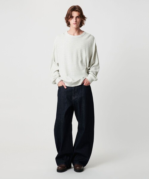 MONKEY TIME（モンキータイム）の「サーマル ディストレスト クルーネック（スウェット・メンズ・ライトグレー/コバルトブルー/ブラック・S/M/XL/L）」の4枚目の写真