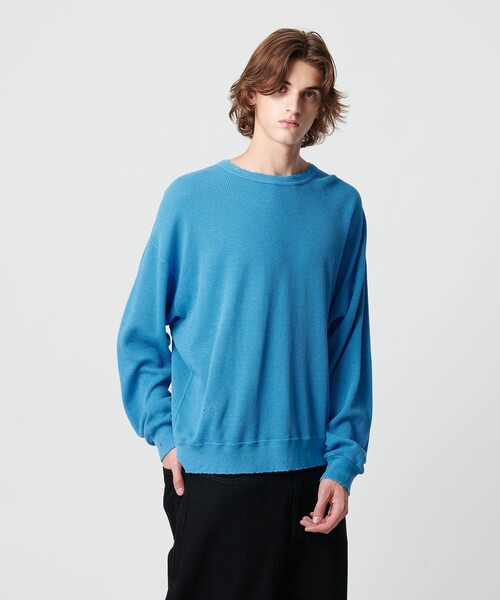 MONKEY TIME（モンキータイム）の「サーマル ディストレスト クルーネック（スウェット・メンズ・ライトグレー/コバルトブルー/ブラック・S/M/XL/L）」の17枚目の写真