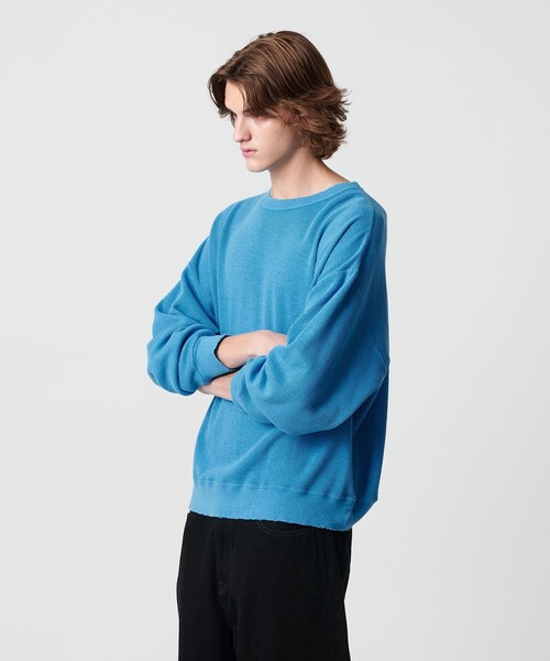 MONKEY TIME（モンキータイム）の「サーマル ディストレスト クルーネック（スウェット・メンズ・ライトグレー/コバルトブルー/ブラック・S/M/XL/L）」の18枚目の写真