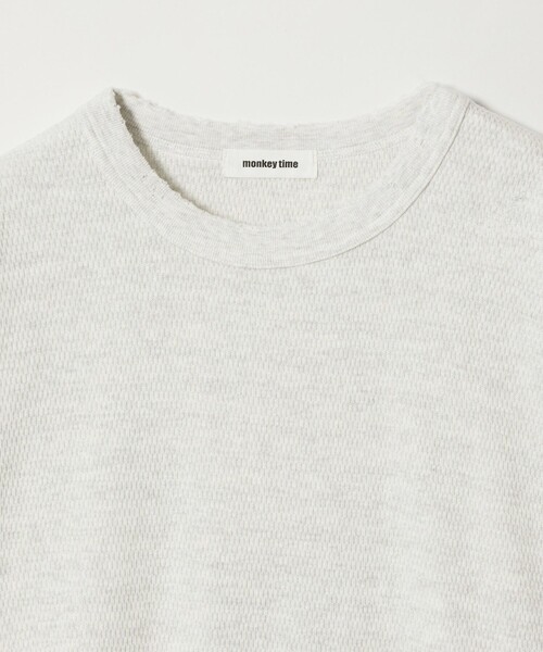 MONKEY TIME(モンキータイム)の「サーマル ディストレスト クルーネック(スウェット・メンズ・ライトグレー/コバルトブルー/ブラック・S/M/XL/L)」の6枚目の写真