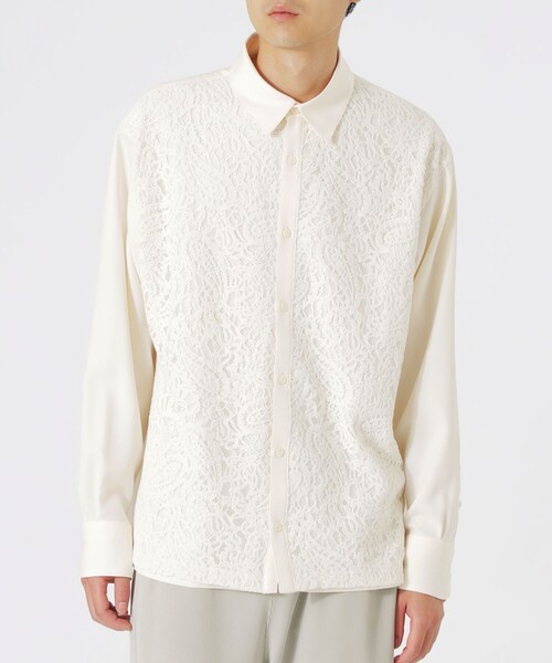 LOVELESS（ラブレス）の「モールペイズリーレースシャツ（シャツ/ブラウス・メンズ・オフホワイト/ライトグレー/ブラック・M/L）」の4枚目の写真