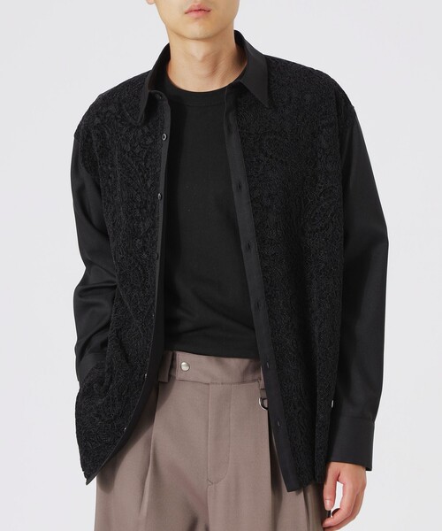 LOVELESS（ラブレス）の「モールペイズリーレースシャツ（シャツ/ブラウス・メンズ・オフホワイト/ライトグレー/ブラック・M/L）」の6枚目の写真