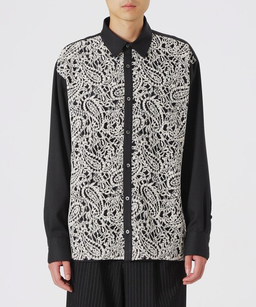LOVELESS（ラブレス）の「モールペイズリーレースシャツ（シャツ/ブラウス・メンズ・オフホワイト/ライトグレー/ブラック・M/L）」の10枚目の写真