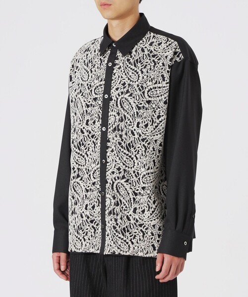 LOVELESS（ラブレス）の「モールペイズリーレースシャツ（シャツ/ブラウス・メンズ・オフホワイト/ライトグレー/ブラック・M/L）」の11枚目の写真