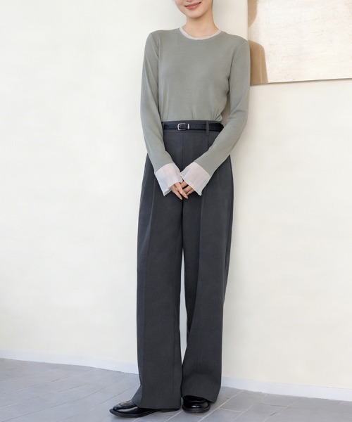 ONEP STAR(ワンピスター)の「ワイドシルエットスラックスパンツ(スラックス・レディース・ライトグレー/ダークグレー/グレー/ブラック・LARGE/MEDIUM)」の17枚目の写真