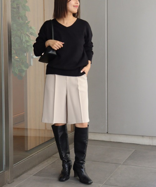 Pierrot(ピエロ)の「プレミアムカシミヤタッチVネックオーバーサイズニット(ニット/セーター・レディース・チャコール/ベージュ/インディゴブルー/ブラック/アイボリー/ピンク系その他・M/L)」の18枚目の写真