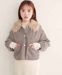 natural couture | ファー衿付きショート丈ジャケット(その他アウター)