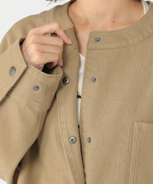 studio CLIP(スタディオクリップ)の「コットンノーカラーカバーオールブルゾン(ブルゾン・レディース・ベージュ/アイボリー・FREE)」の7枚目の写真