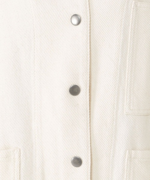 studio CLIP(スタディオクリップ)の「コットンノーカラーカバーオールブルゾン(ブルゾン・レディース・ベージュ/アイボリー・FREE)」の5枚目の写真