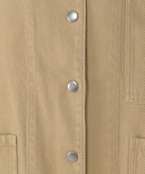 studio CLIP(スタディオクリップ)の「コットンノーカラーカバーオールブルゾン(ブルゾン・レディース・ベージュ/アイボリー・FREE)」の4枚目の写真