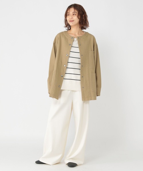 studio CLIP(スタディオクリップ)の「コットンノーカラーカバーオールブルゾン(ブルゾン・レディース・ベージュ/アイボリー・FREE)」の18枚目の写真