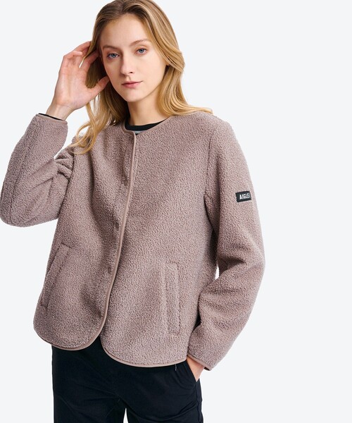 AIGLE（エーグル）の「カーディガン シェルパフリースジャケット（ブルゾン・レディース・ライトグレー/ライトピンク/ブラック/グレー・36/40/38）」の21枚目の写真