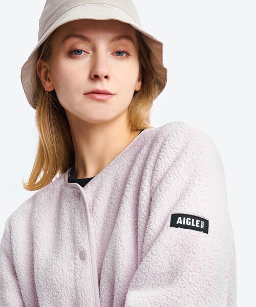 AIGLE（エーグル）の「カーディガン シェルパフリースジャケット（ブルゾン・レディース・ライトグレー/ライトピンク/ブラック/グレー・36/40/38）」の11枚目の写真