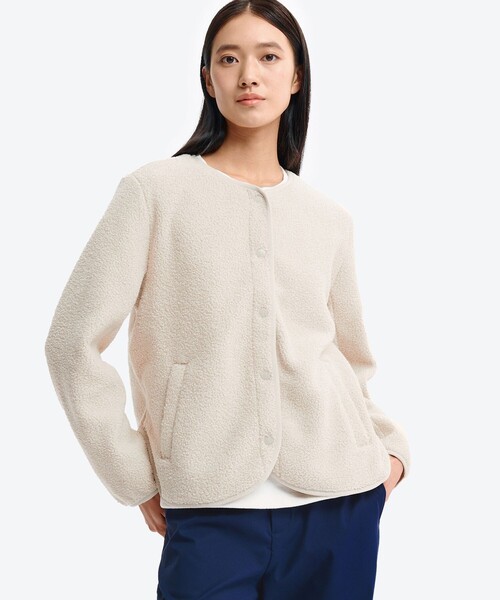 AIGLE（エーグル）の「カーディガン シェルパフリースジャケット（ブルゾン・レディース・ライトグレー/ライトピンク/ブラック/グレー・36/40/38）」の16枚目の写真