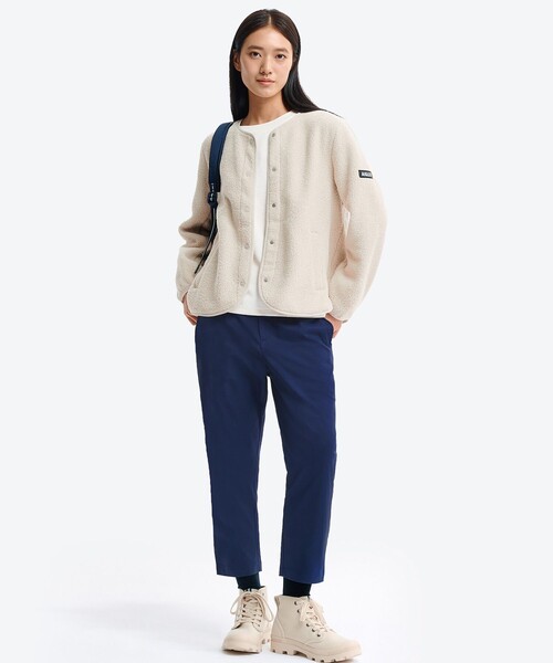 AIGLE（エーグル）の「カーディガン シェルパフリースジャケット（ブルゾン・レディース・ライトグレー/ライトピンク/ブラック/グレー・36/40/38）」の17枚目の写真