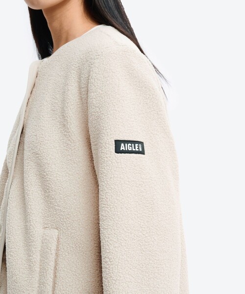 AIGLE（エーグル）の「カーディガン シェルパフリースジャケット（ブルゾン・レディース・ライトグレー/ライトピンク/ブラック/グレー・36/40/38）」の19枚目の写真